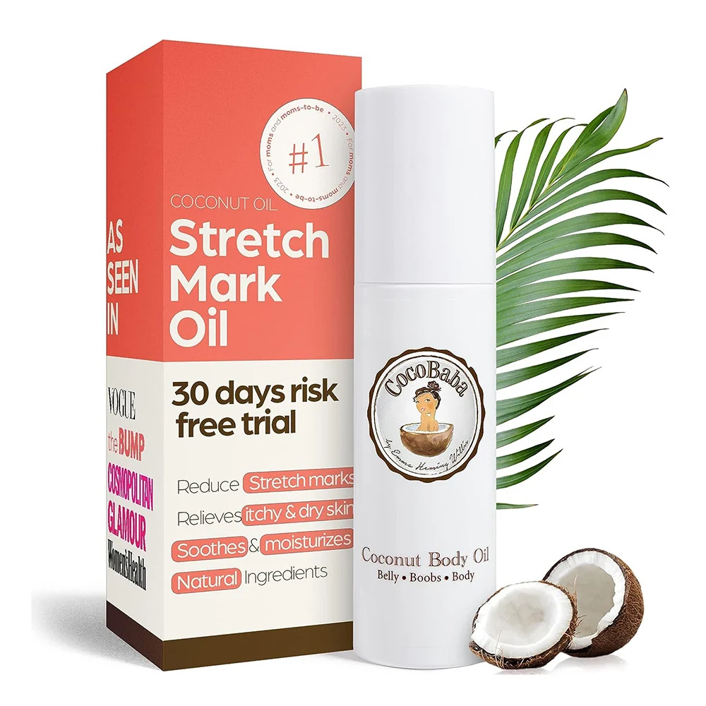Breathable CocoBaba Coconut Body Stretch Mark Oil 4.05 Oz Outstanding