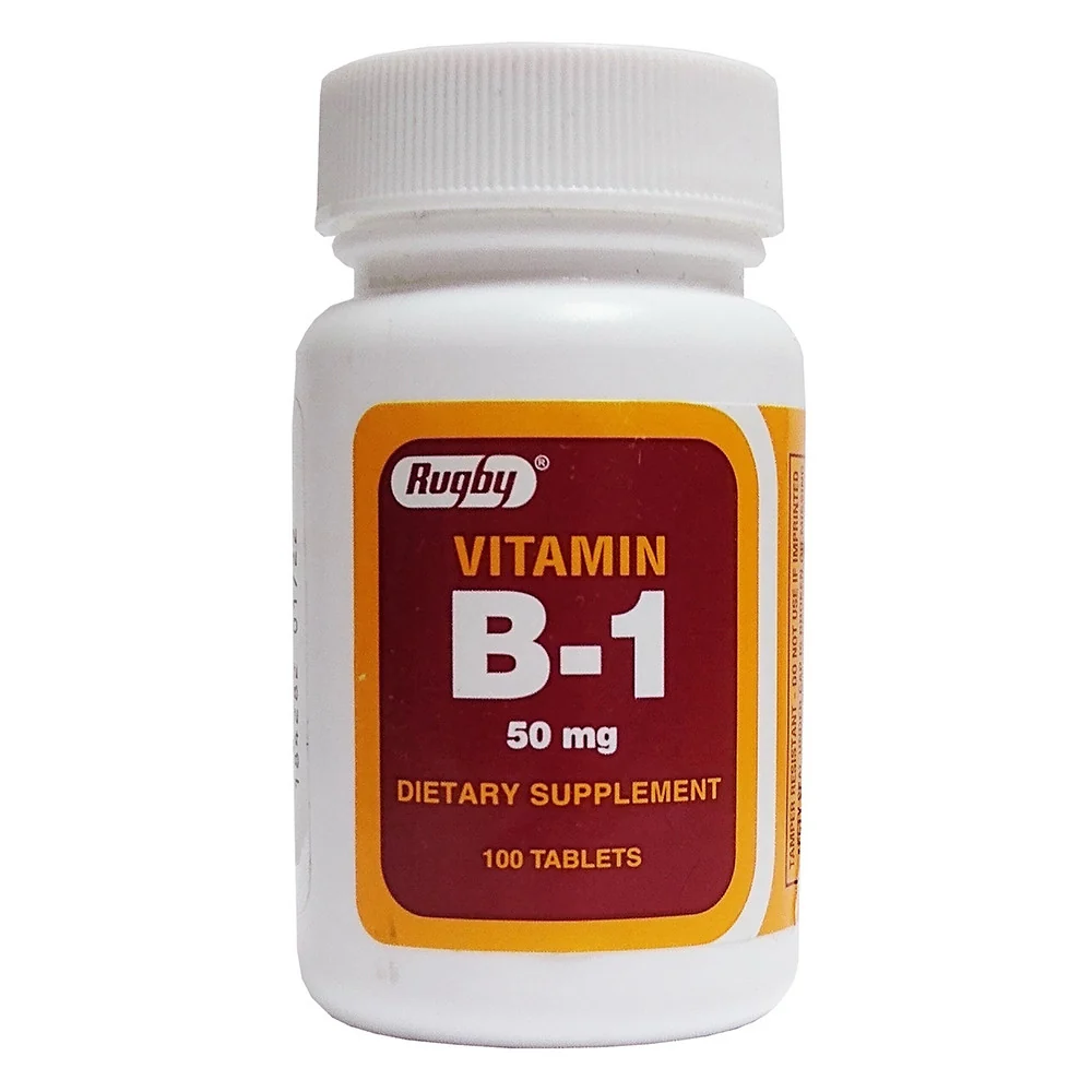 Detailed Rugby Vitamin B1 Dietary Supplement 50 Mg Tablets 100 Ea Green