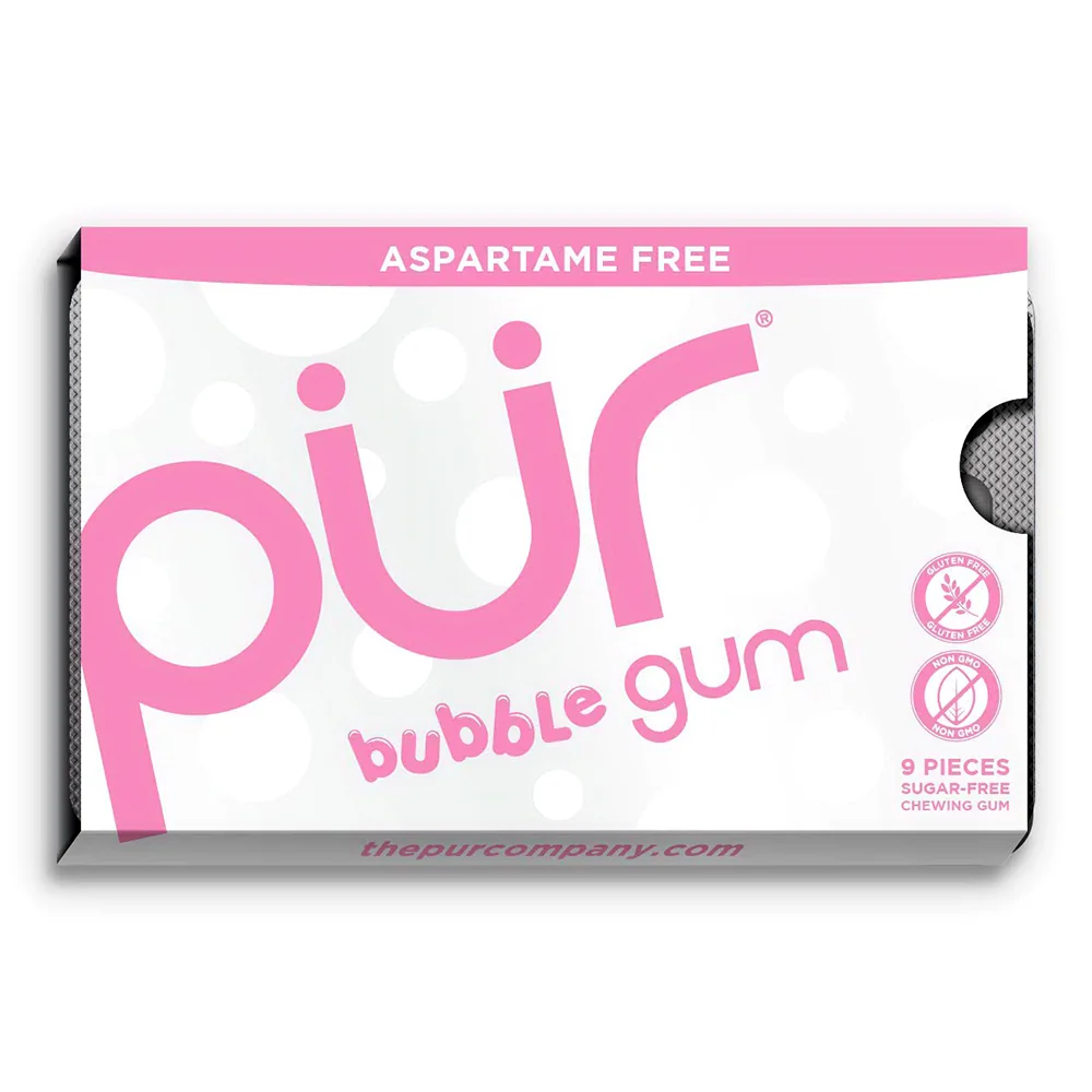 Advanced PUR Bubblegum Sugar Chewing Gum for Oral Health 9Ea Reliable