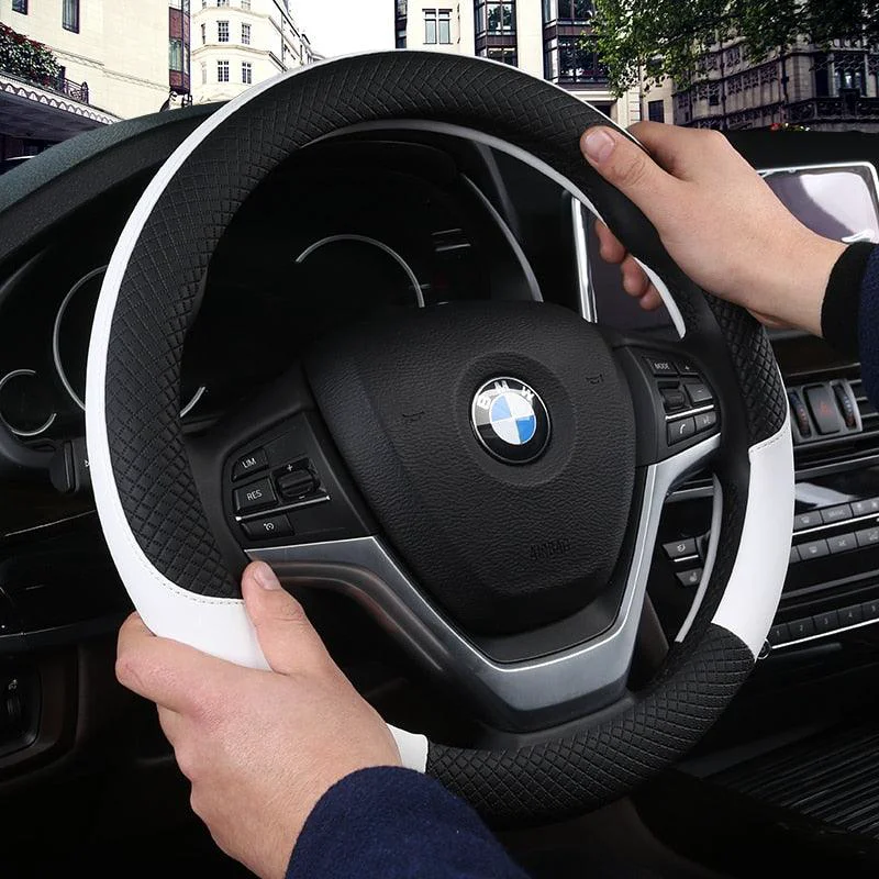 Classic Universal Car Steering Wheel Cover Leather Car steering sleeve Car Accessories Auto Steering-Wheel covers Auto Upholstery Steering Wheel Cover Non-Slip Car Wheel Cover Protector Breathable Microfiber Universal Wheel Cover Wear-resistant Anti-slip Cover Minimalist