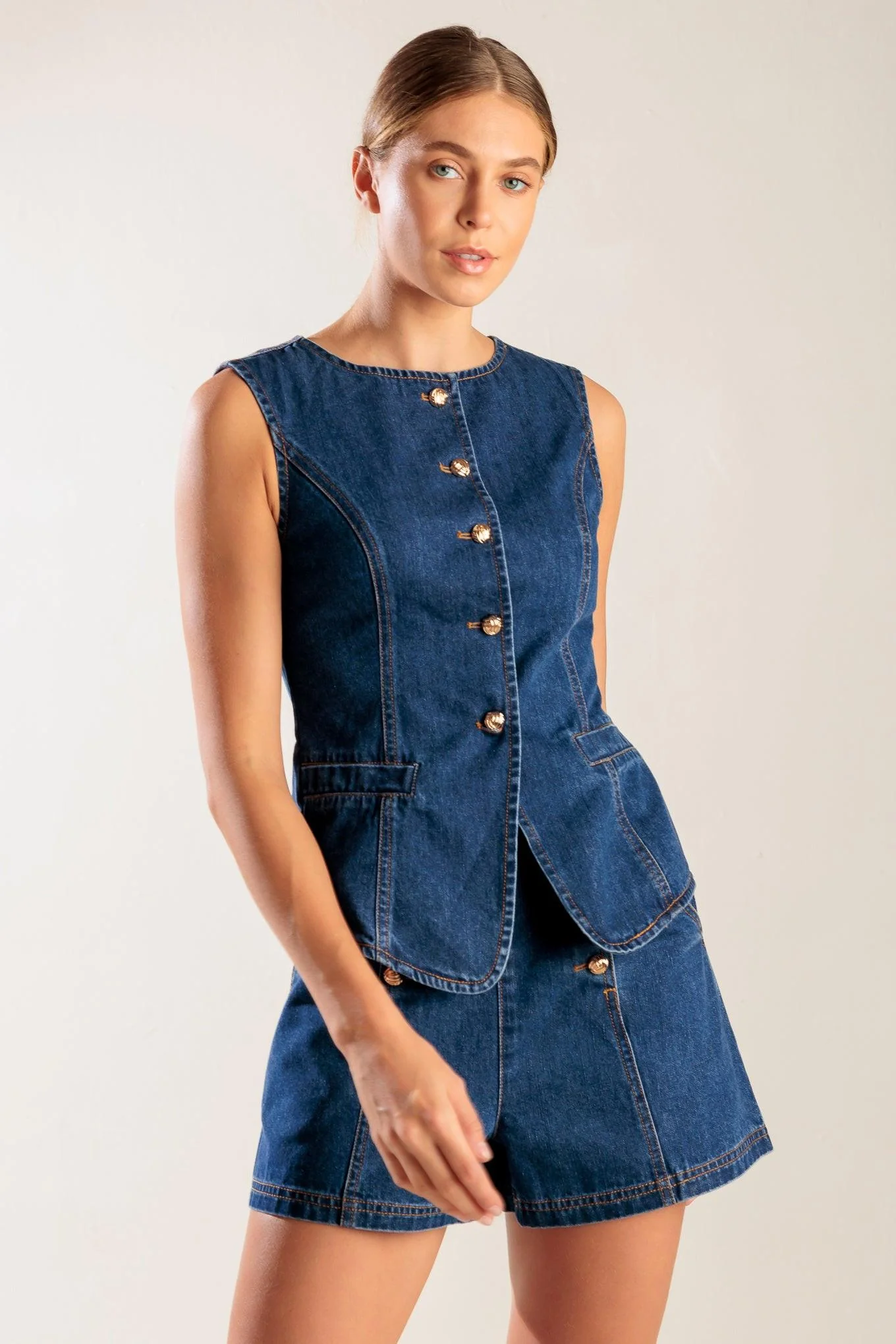Enhanced Drive-in Movie Denim Vest Classic