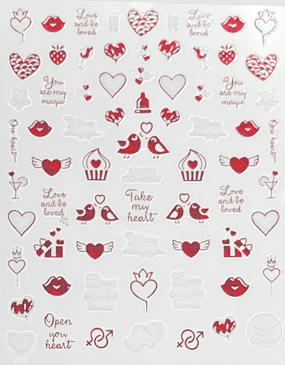 Crafted Pasties - Holo Red Lovebirds 043 Fine
