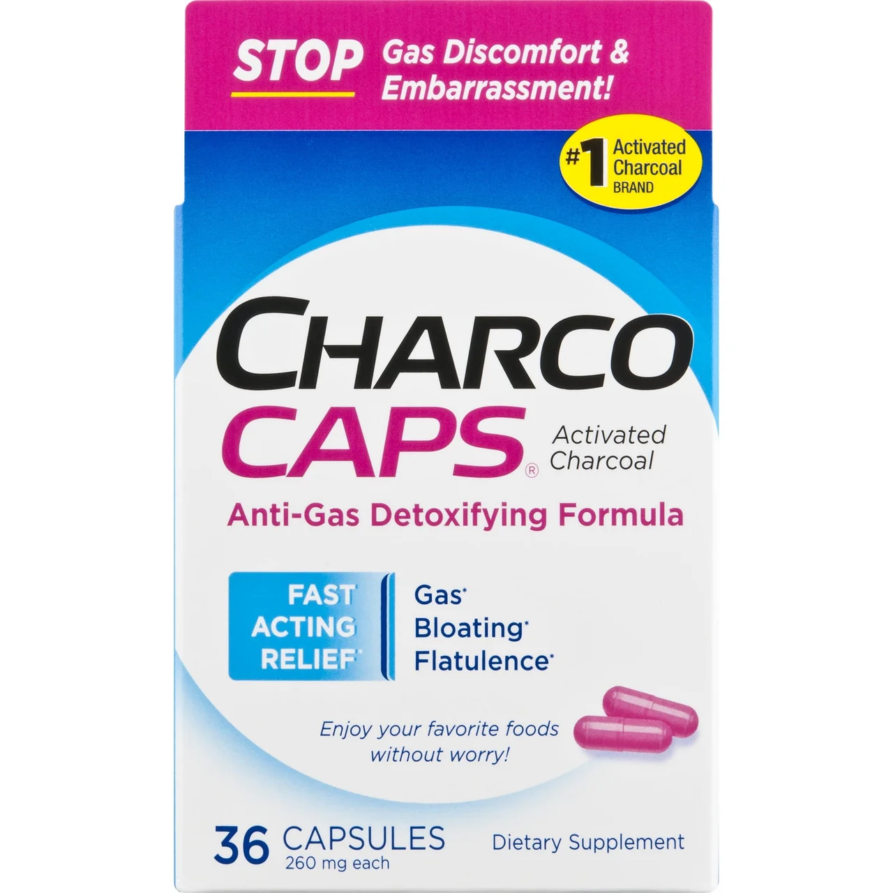 Detailed Requa Charcocaps 260 Mg Anti-Gas Formula Capsules - 36 Ea Refined