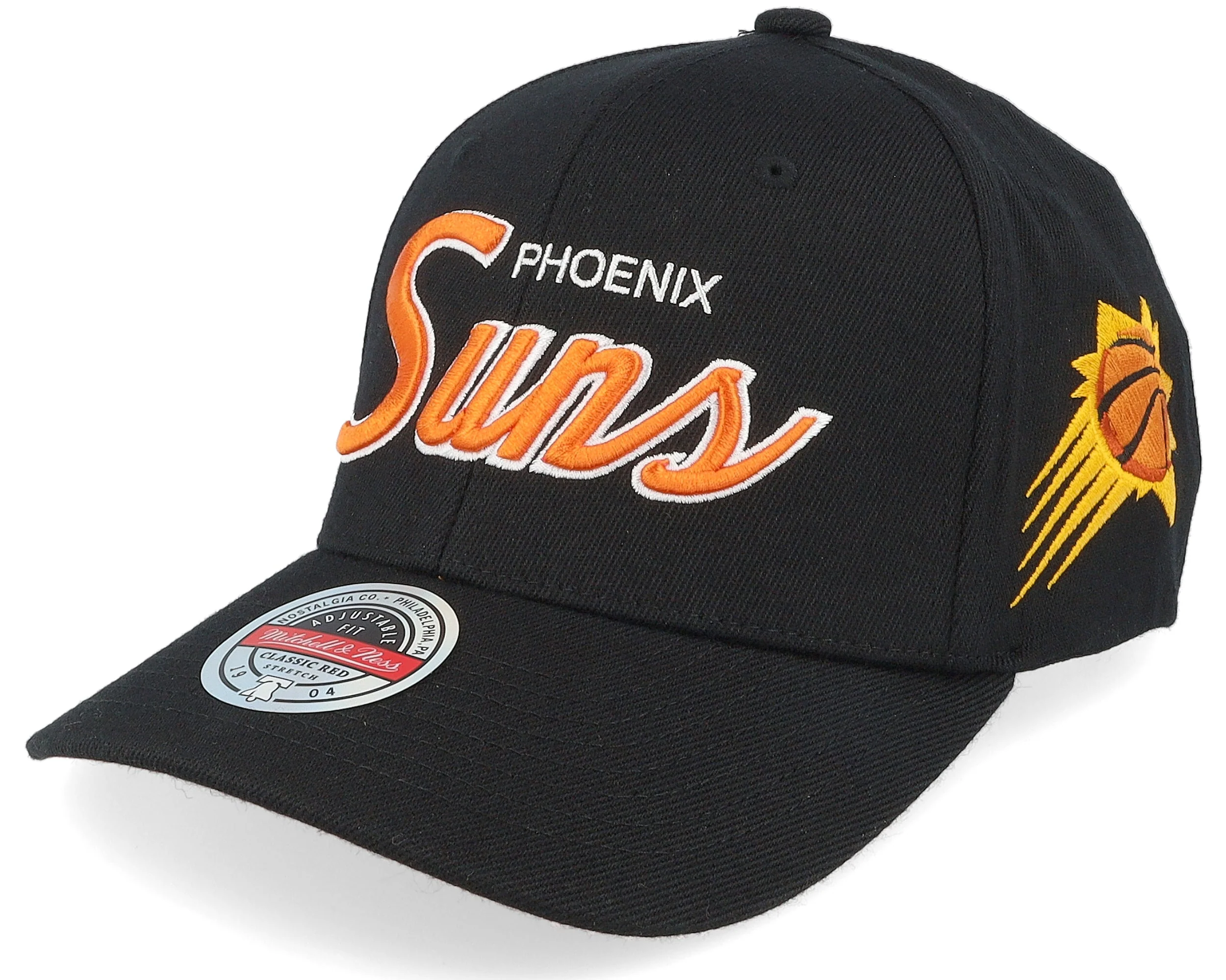 Soft Mitchell Ness Men's NBA Team Script 2.0 Stretch Snapback Suns Snapback Caps Sophisticated