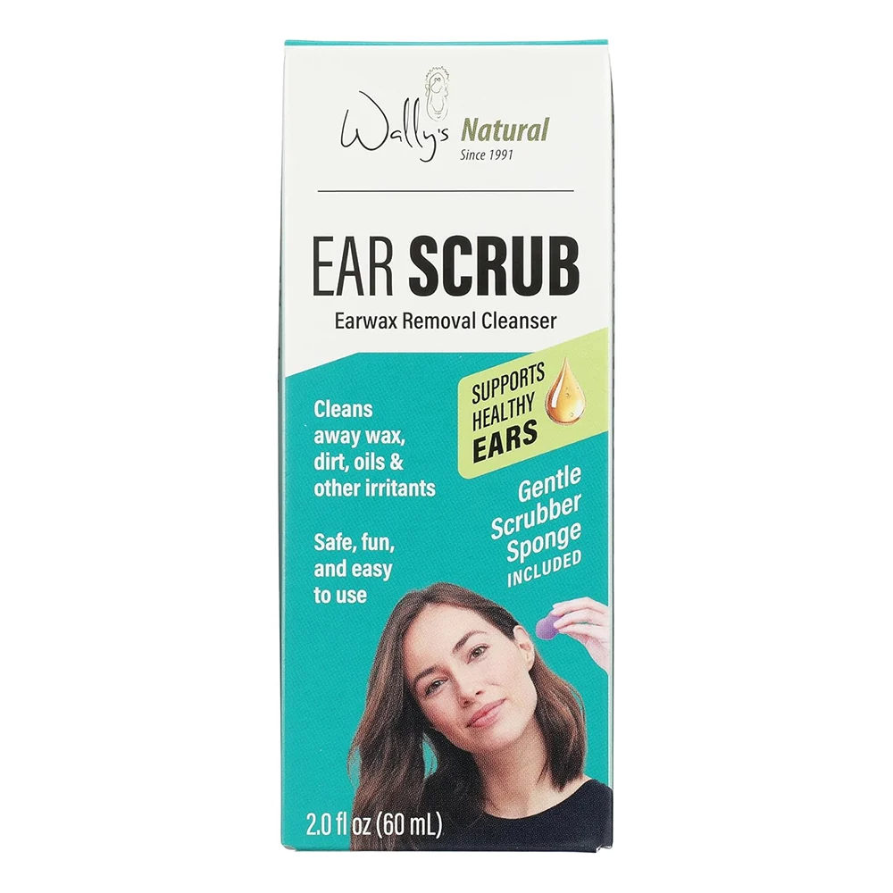 Top-Quality Wallys Natural Ear Scrub Adult for Earwax Removal Cleaning and Ear Hygiene 2Oz 60ml Secure