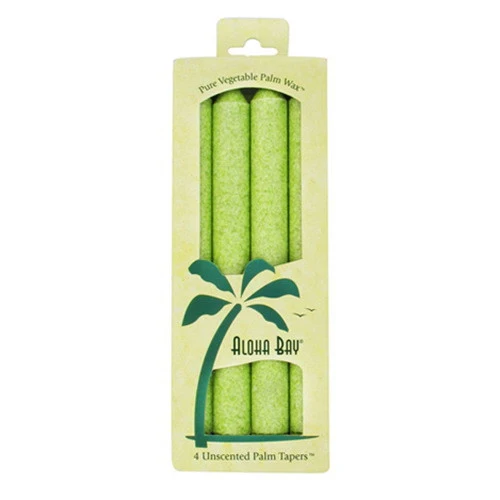 Versatile Aloha Bay Palm Tapers 9 Inches Unscented Green Candles - 4 Ea Refined