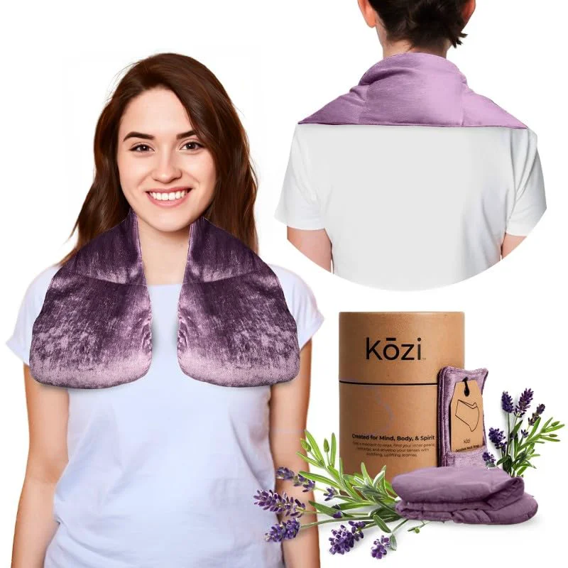 Stylish Kozi Neck Heating Pad Microwaveable Weighted Shoulder Heating Pad Neck and Shoulder Heating Pad with Herbal Aromatherapy Amethyst Effective