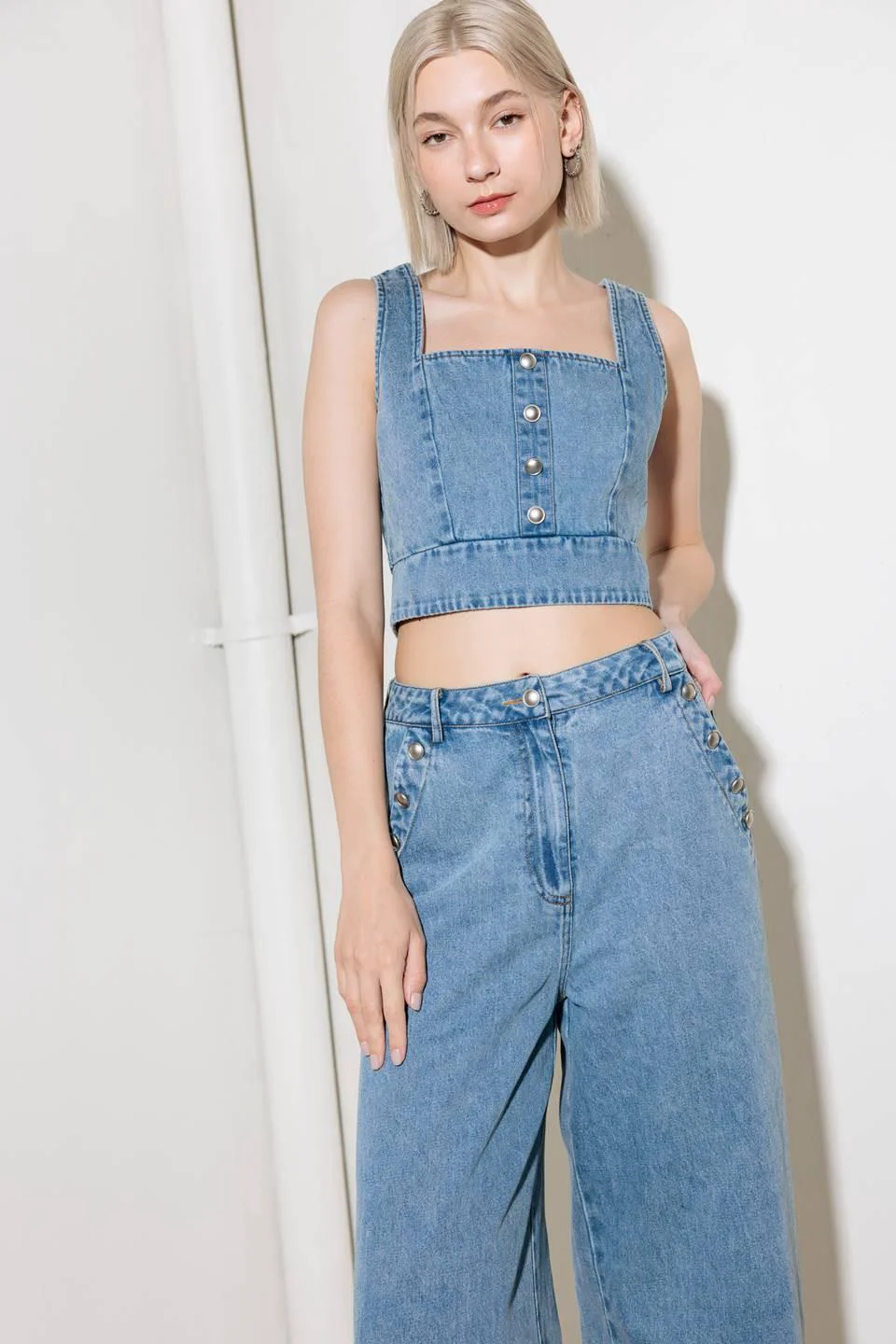 First-Class Ever So Sweet Light Indigo Denim Top Secure