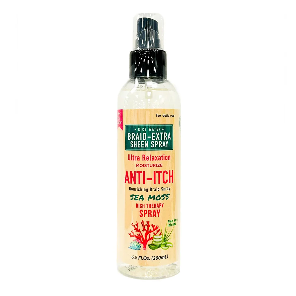 Natural Dr Girls Braid Extra Sheen Spray Ultra Relaxation Moisturize Anti Itch with Sea Moss 6.8Oz 200ml Superior