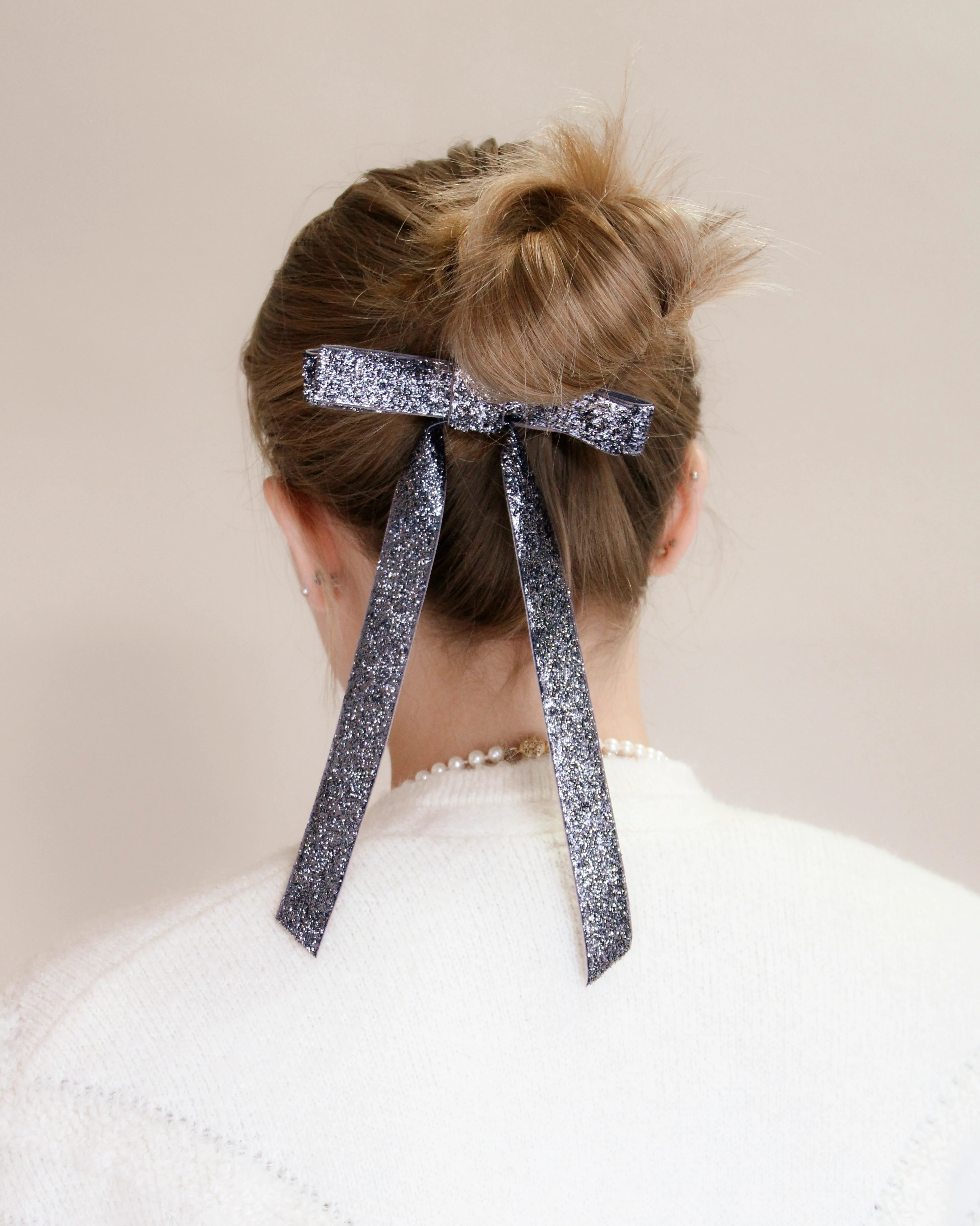 Organic Shimmer Skinny Bow Barrette Quality
