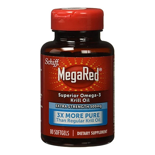 Advanced Schiff Megared Superior Omega 3 Krill Oil Extra Strength 500 Mg Softgels 80 Ea Solid