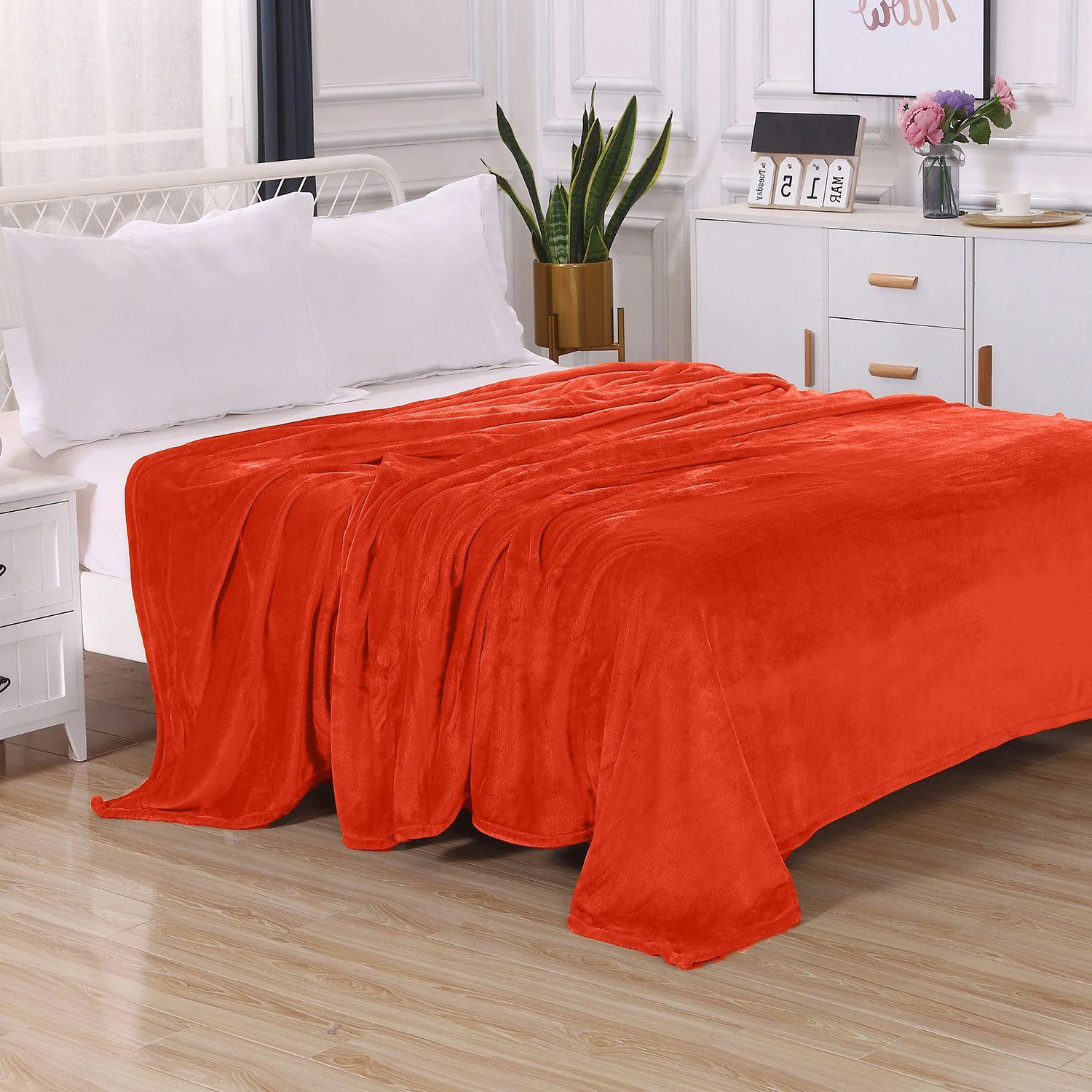 Verified Elegant Comfort Velvet Plush Fleece Blanket Solid Color Design - Velour Blanket High-End