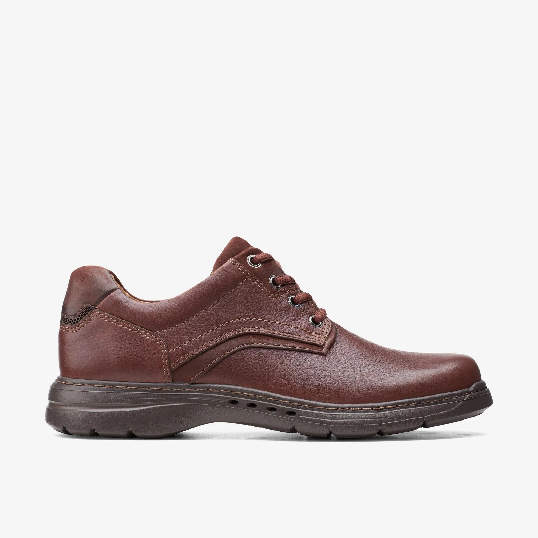 Expertly Made Mens Clarks Un Brawleypace - Mahogany Leather Verified