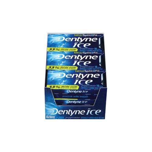 Natural Dentyne Ice New Split2Fit Sugar Peppermint Gums - 16 Ea 9 Pack Contemporary