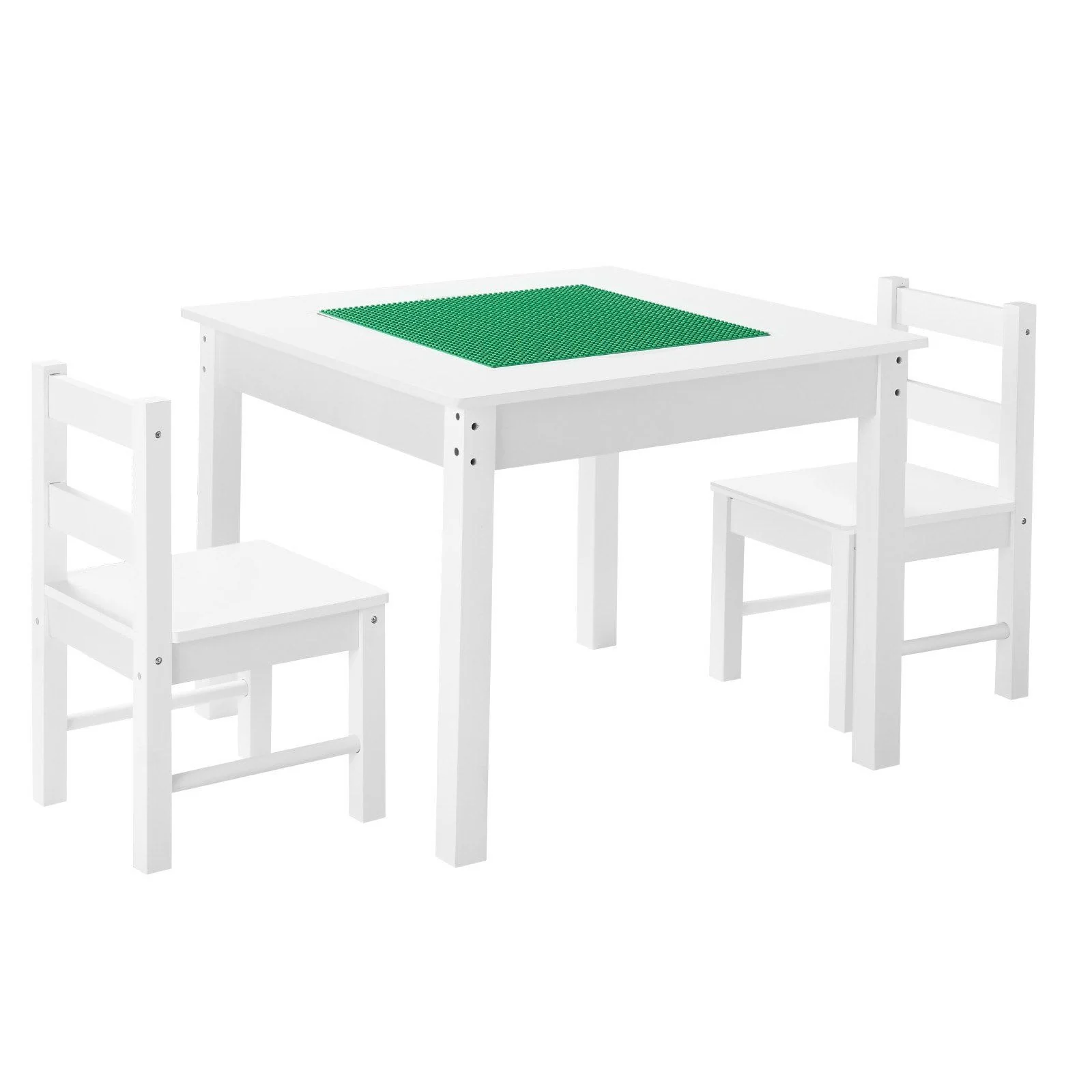 Premium VEVOR Kids Activity Table and 2 Chairs Set Building Blocks Double-Sided Tabletop Toddler Table and Chair Set with Storage for Kids 3 Years Large Storage Space Present for Boys Girls White - Multicolor Genuine