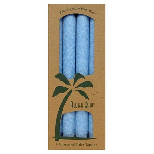 Top-Quality Aloha Bay Palm Tapers 9 Inches Light Blue Candles Unscented - 4 Ea Optimized