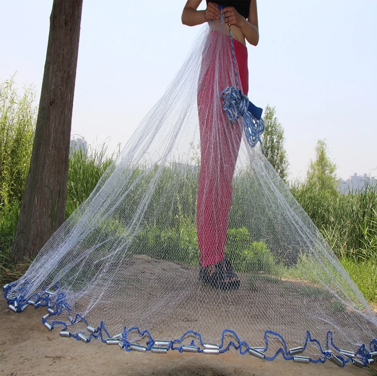 Enhanced Premium Cast Fishing Throw Net Fine
