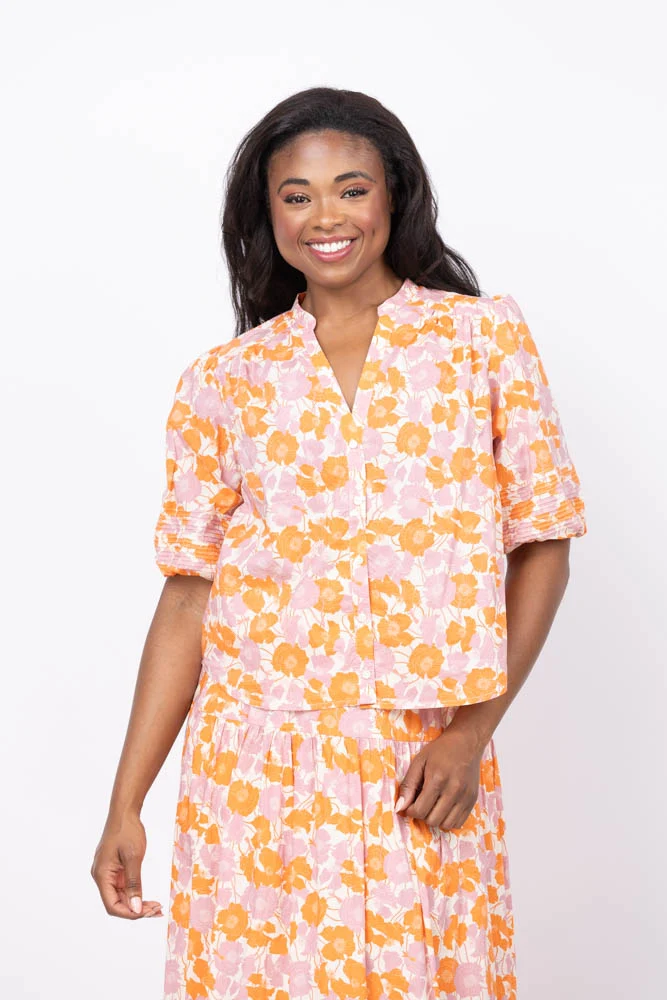 Authentic Trovata Loren Blouse in Poppy Dawn Sophisticated