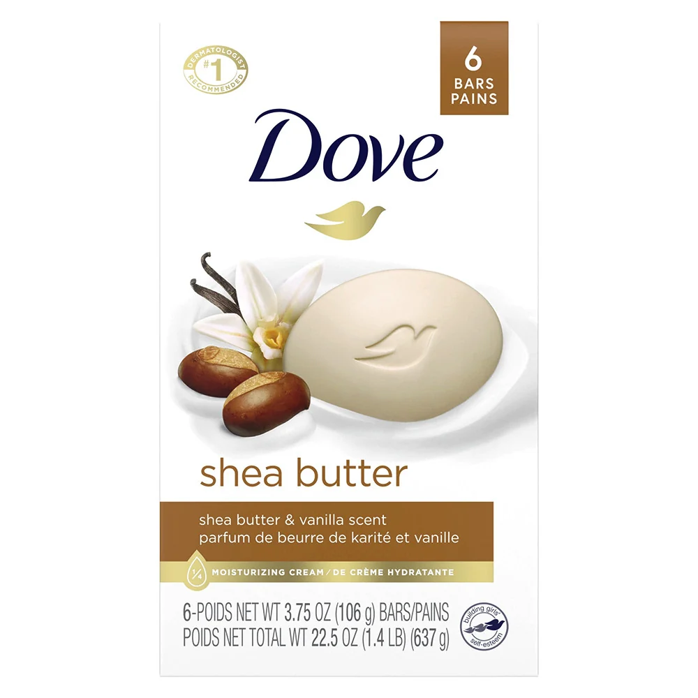 Lightweight Dove Shea Butter Gentle Skin Bar Soap 6 Ea 3.75 Oz Contemporary