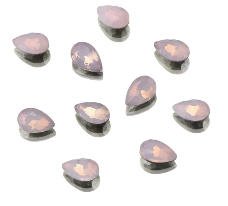 High-Quality Crystal Rhinestones - Rose Opal Teardrop Pointed Back 4x6mm Eco-Friendly