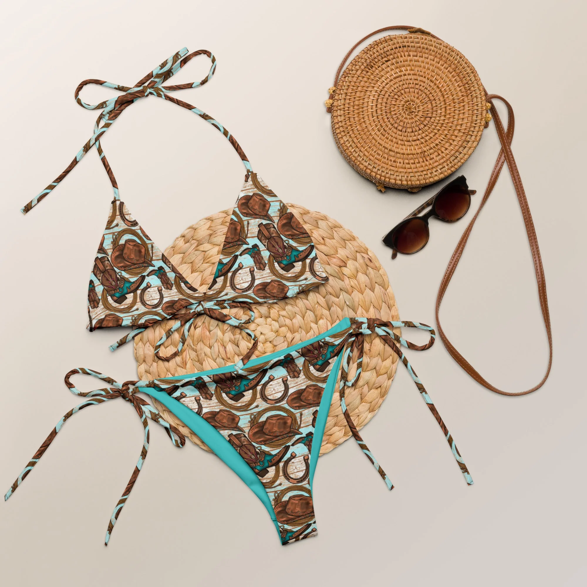 High-Quality Baha Ranch Yeehaw Cowboy Up String Bikini Eco-Friendly