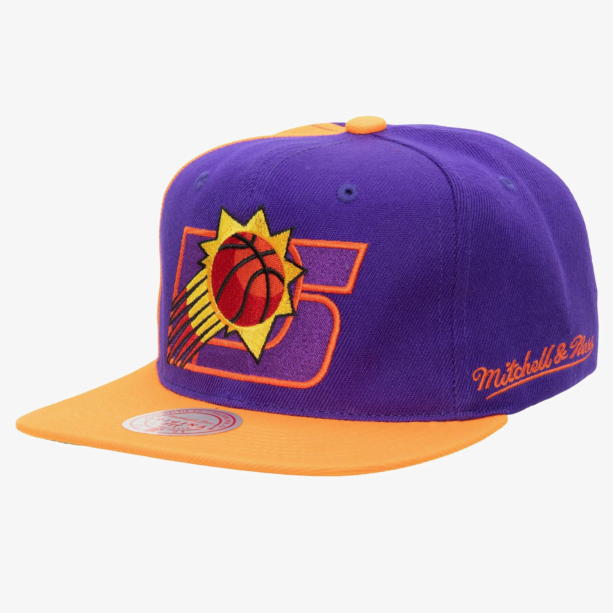 Exceptional Mitchell Ness Men's NBA Rear Script Deadstock Snapback Hwc Suns Snapback Caps Authentic
