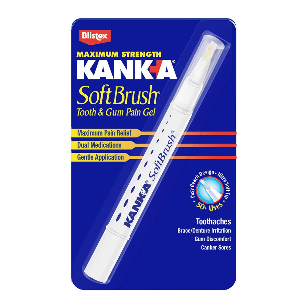 Sophisticated Professional Strength Kank-A Soft Brush Tooth Mouth Pain Gel 0.07 Oz Original Design