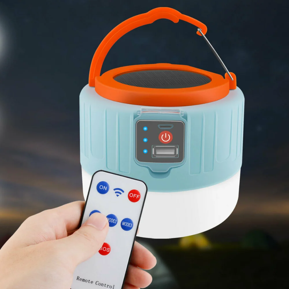 Functional Rechargeable Solar LED Outdoor Camping Lantern Light Practical