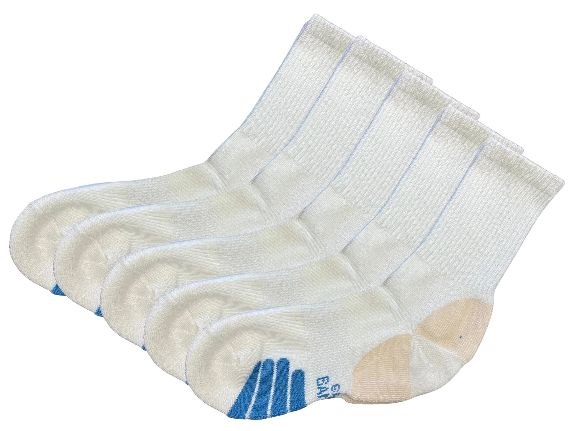 Carefully Designed High Performance Crew Bamboo Viscose Socks Unisex White Color - 5-pack First-Class