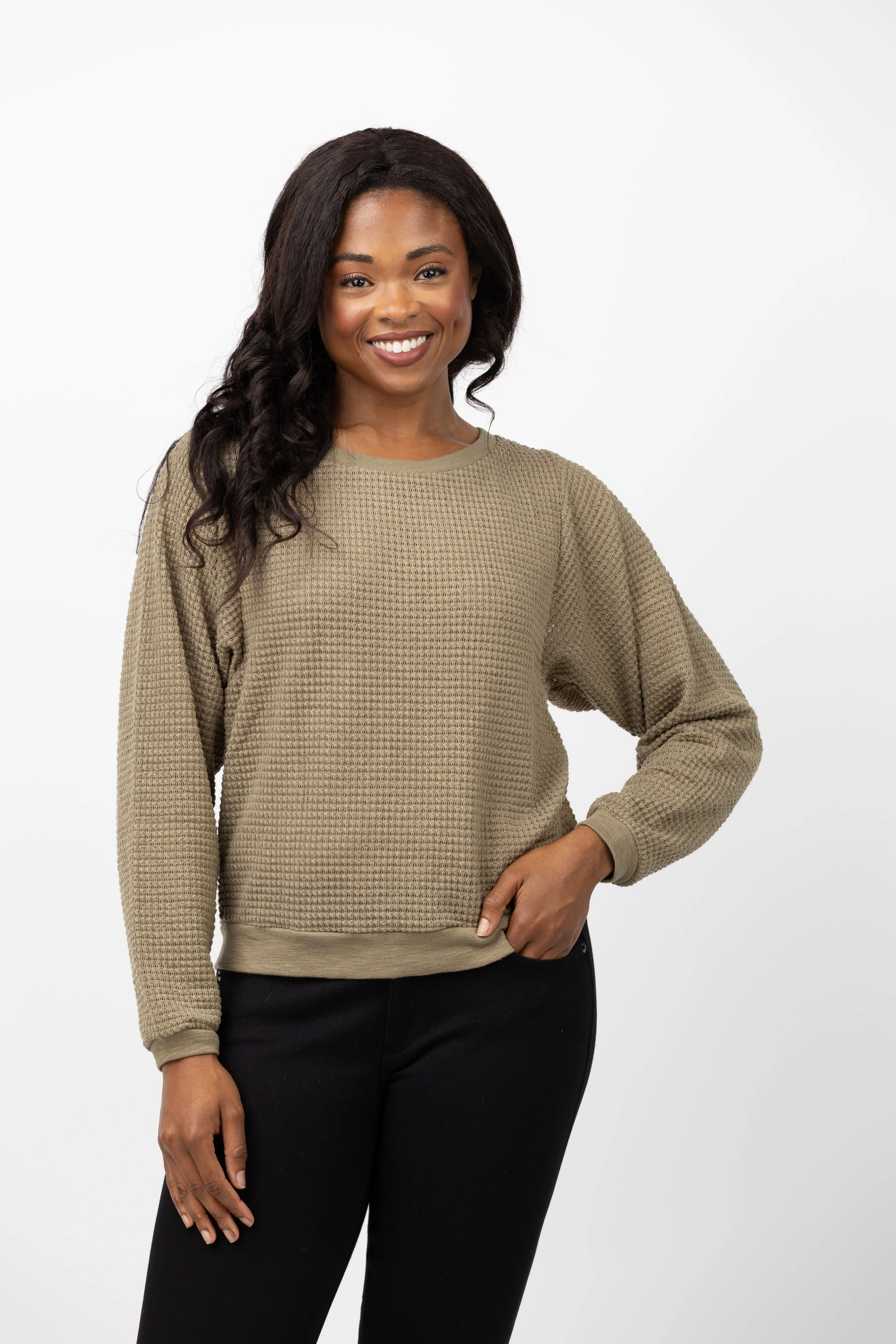 Casual Dylan Covet Top in Olive Powerful