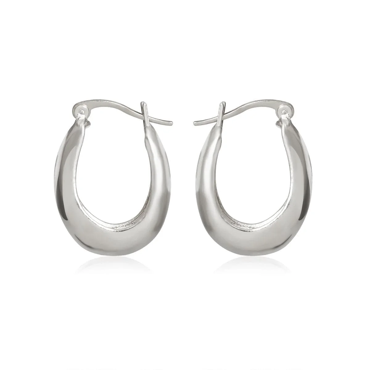 Authentic Silvertone Graduated Hoop Earrings Premium Material