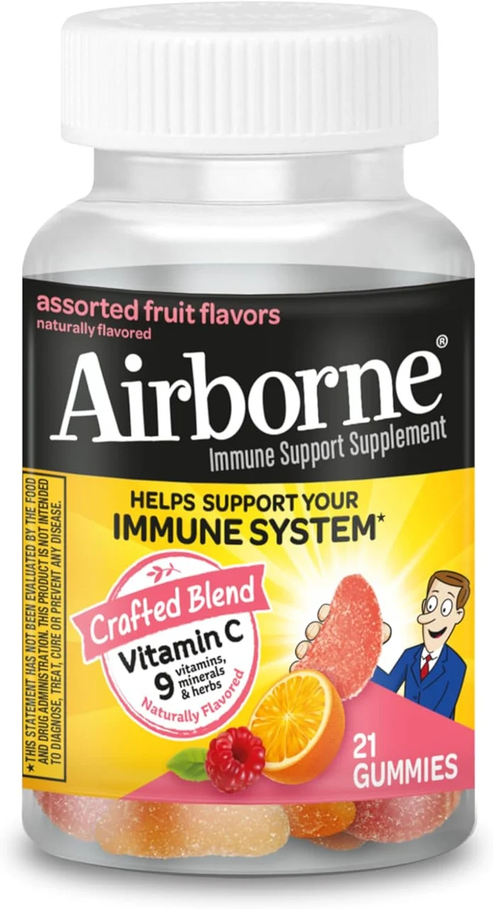 Unique Airborne Immune Support Supplement Gummies Assorted Fruits - 21 Ea User-Friendly