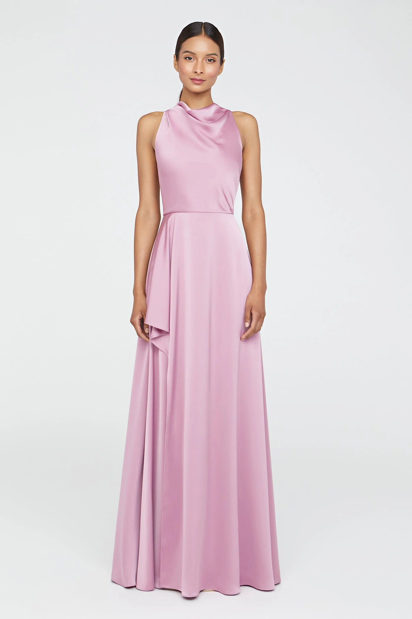 Sophisticated Theia Amara Cowl Drape Gown in Lilac Whisper Quality