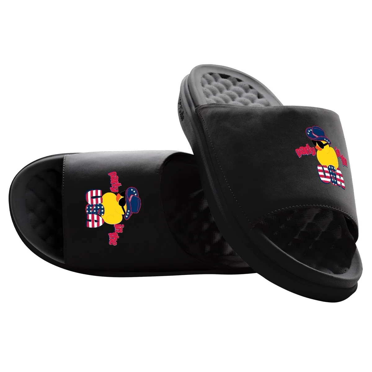 Traditional Party in the USA Rubber Duck Motive Slide Sandals Clean