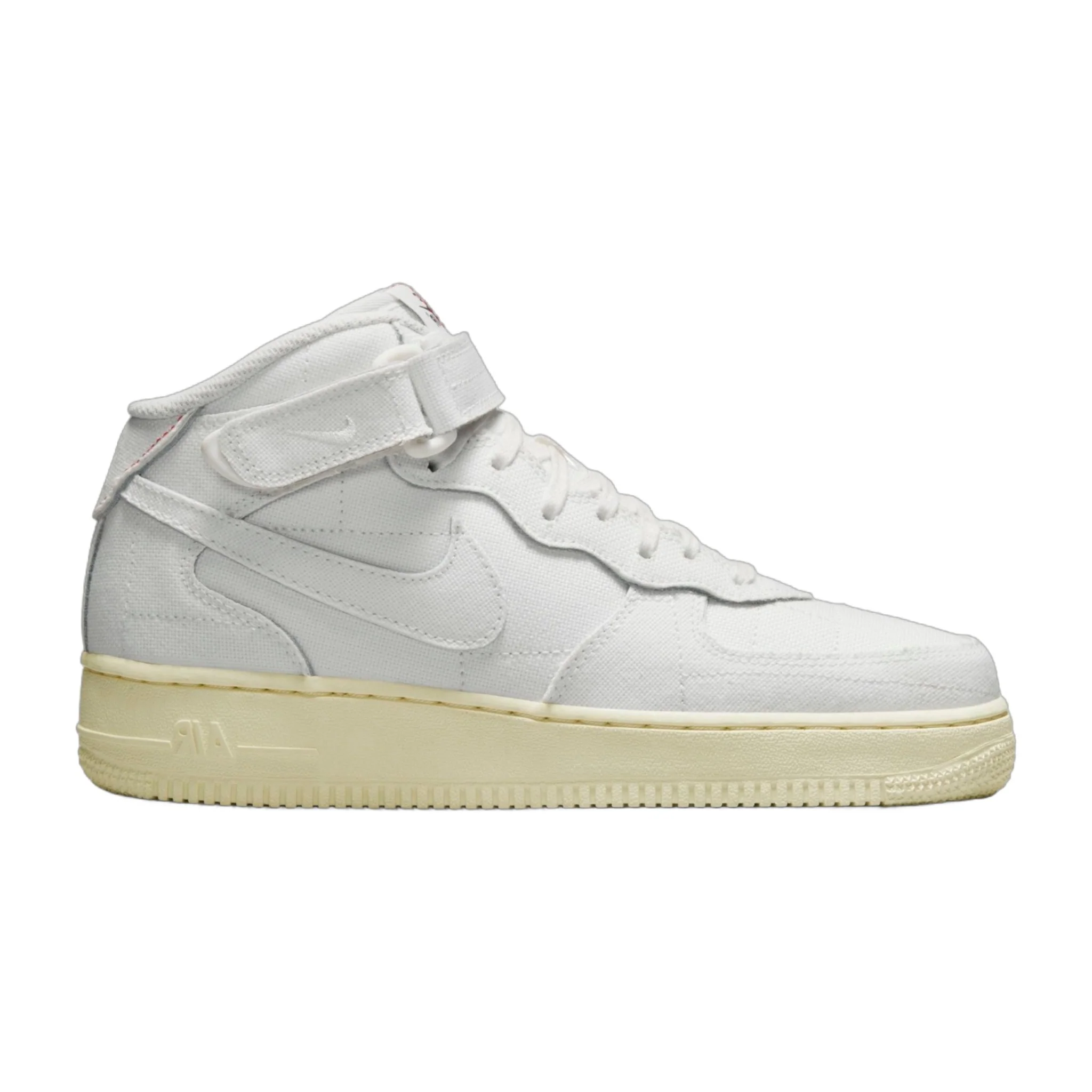 Certified Nike Women's Air Force 1 Mid '07 'Summit White Canvas' Sneakers Detailed