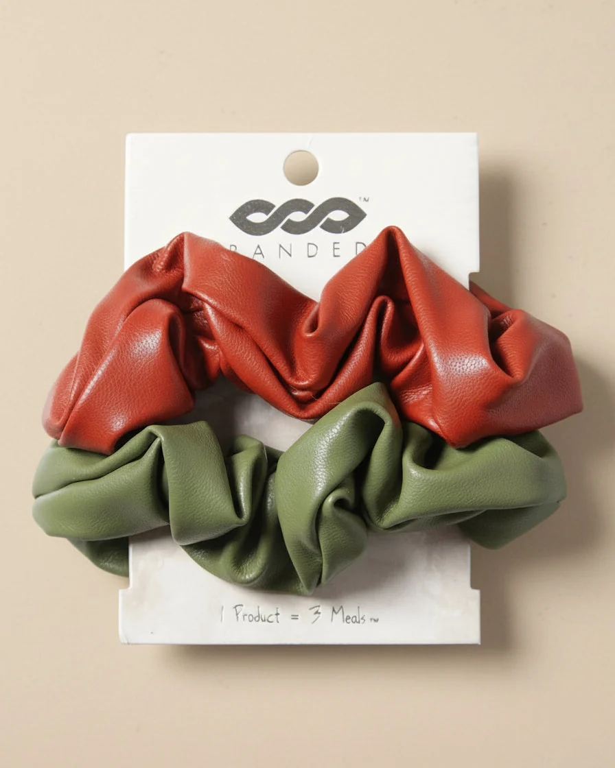 Specialty Faux Leather Scrunchies Traditional
