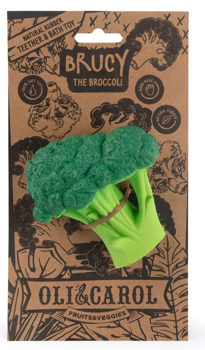 Minimalist Natural Teether Brucy the Broccoli Safe