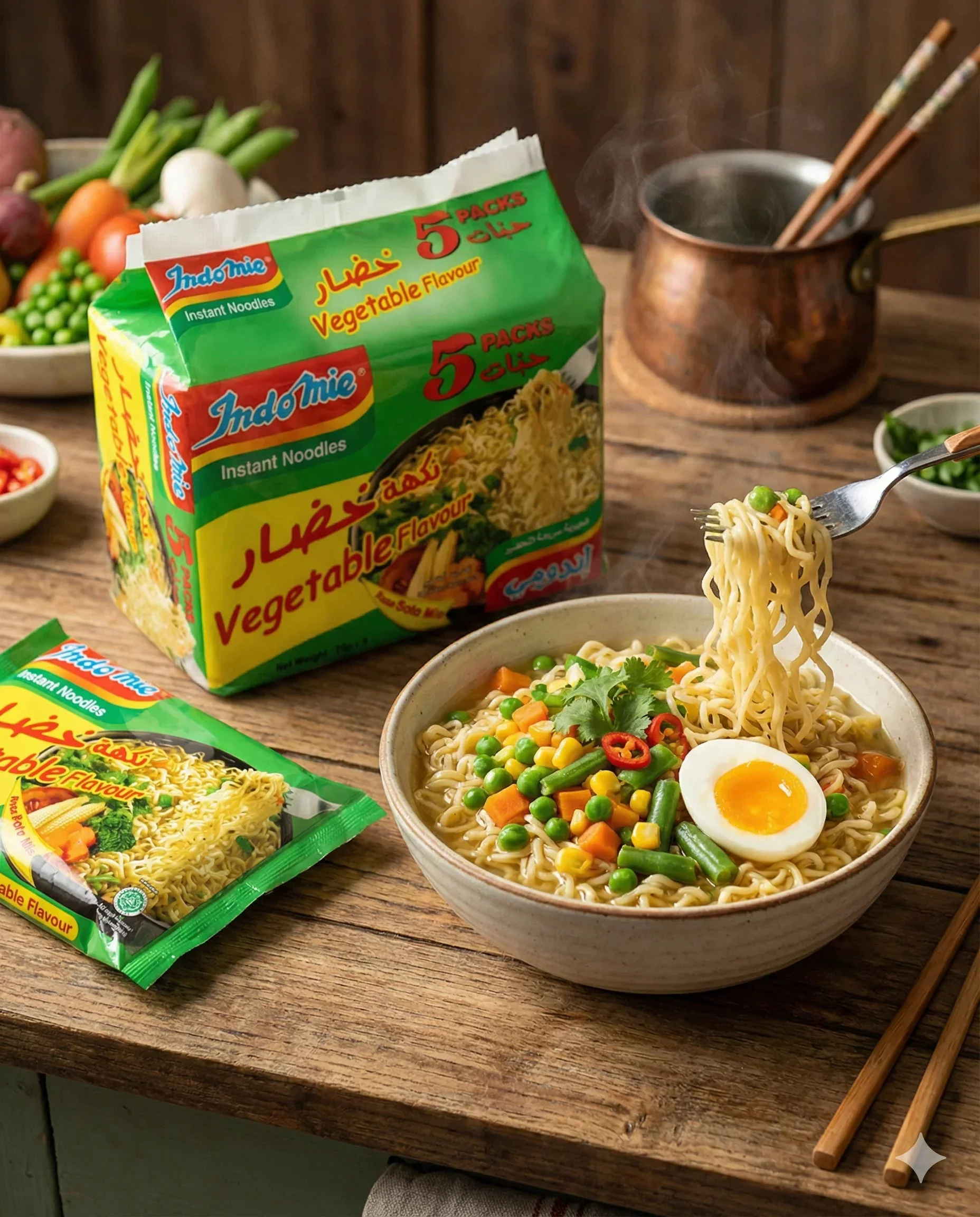 Safe Indomie Vegetable Flavor Noodles Clean