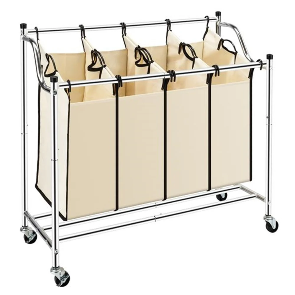 High-Quality 4 Section Laundry Sorter Dividing Hamper Basket Optimized