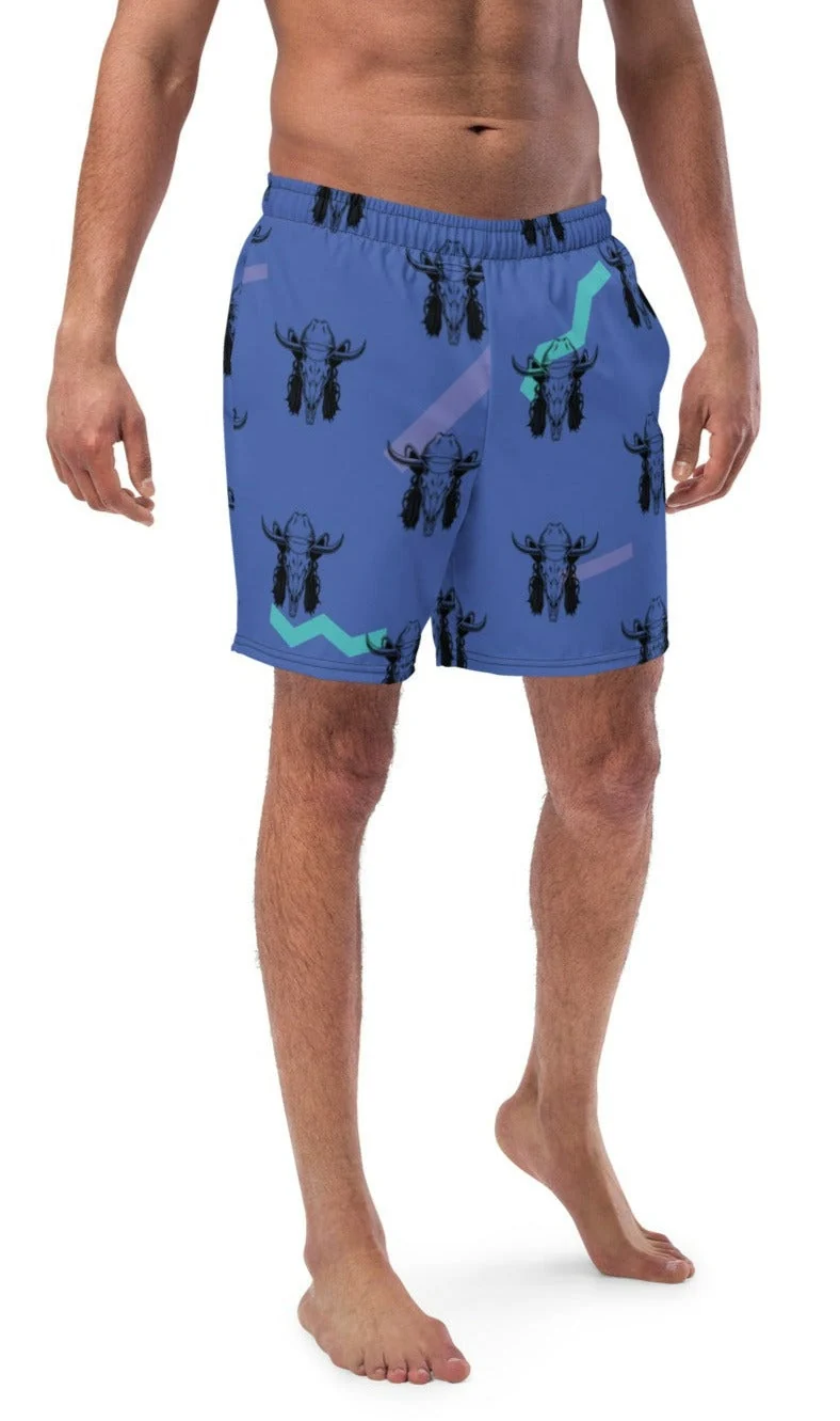 Breathable Baha Ranch Yeehaw Mullet Cowboy Men's Swim Trunks Efficient