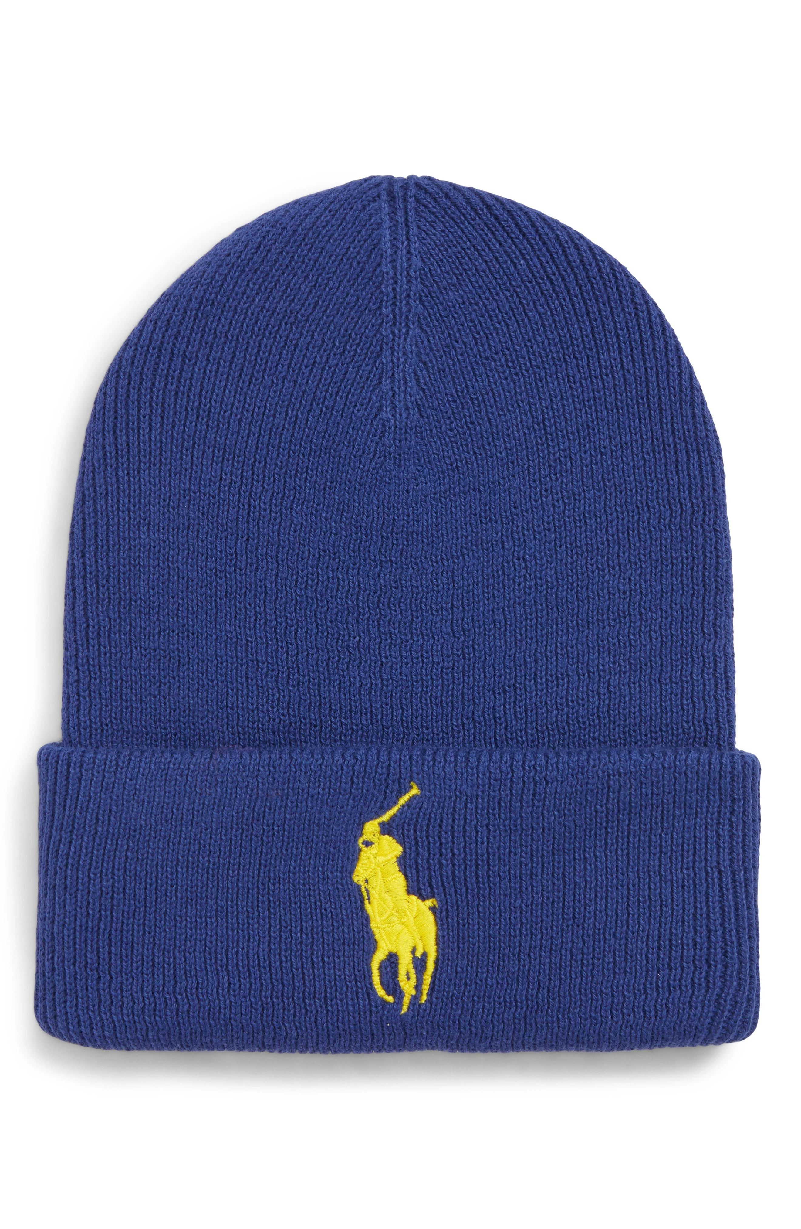 Stylish Polo Ralph Lauren Men's Big Pony Cuff Hat Hats Flexible