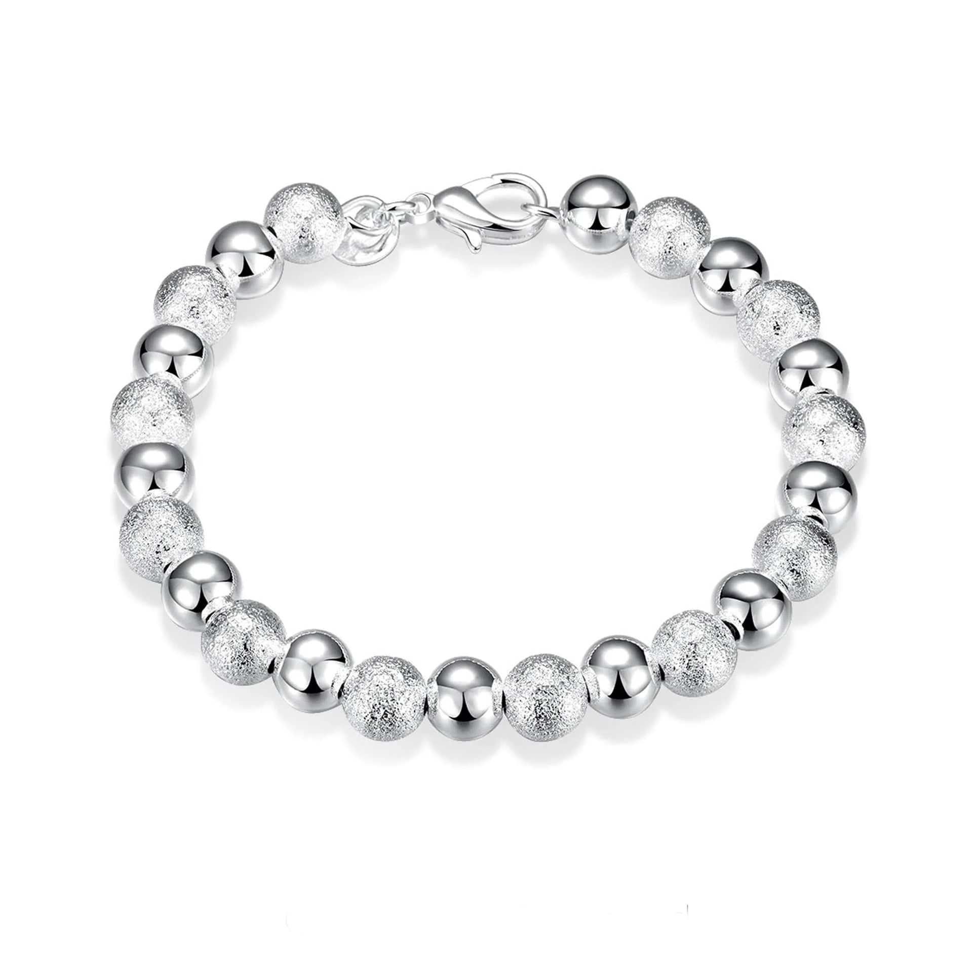 World-Class Satin Ball Accent Bracelet in Sterling Silver Filled Environmentally Friendly
