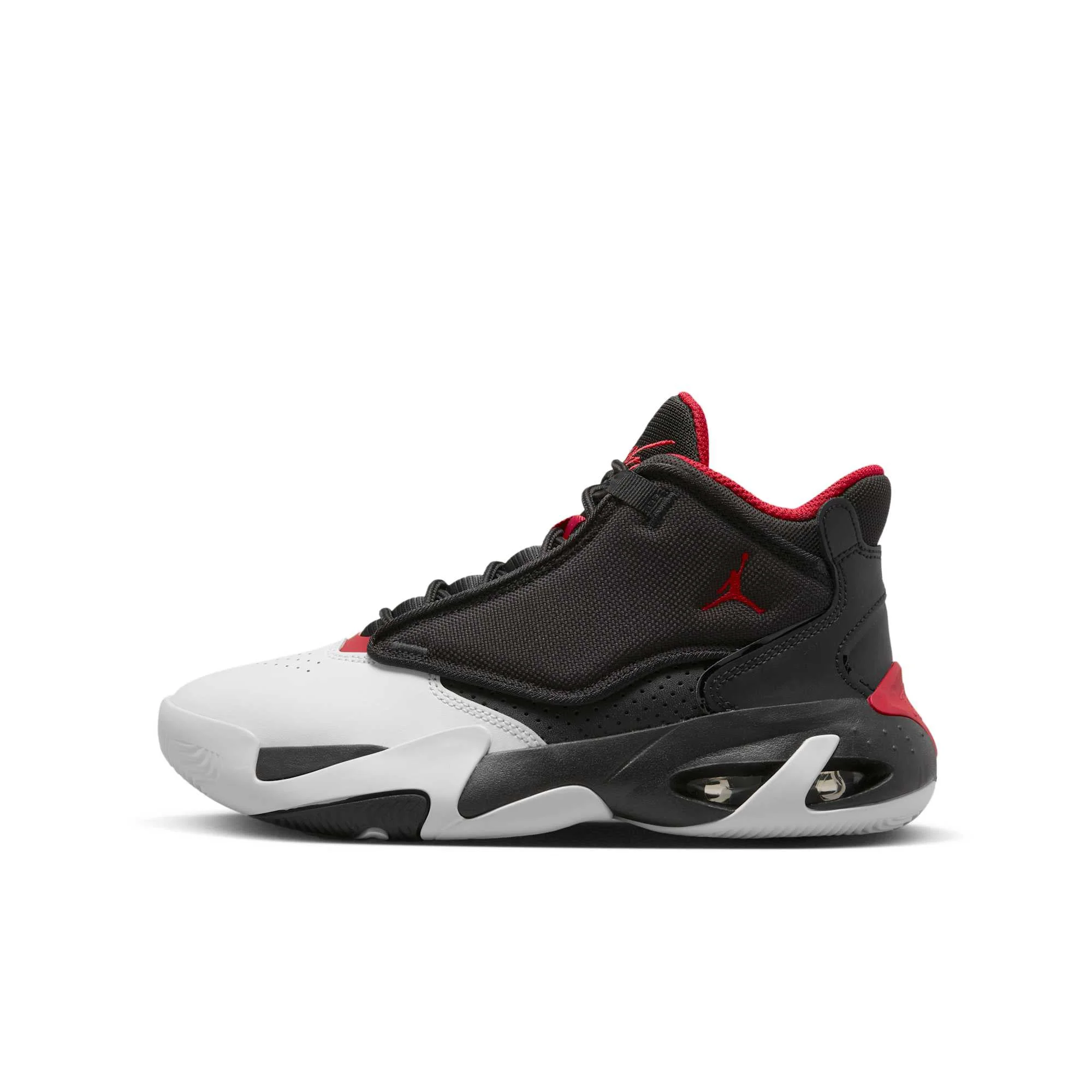 Solid Air Jordan Grade School Max Aura 4 'Black White Gym Red Gs' Sneakers Selected