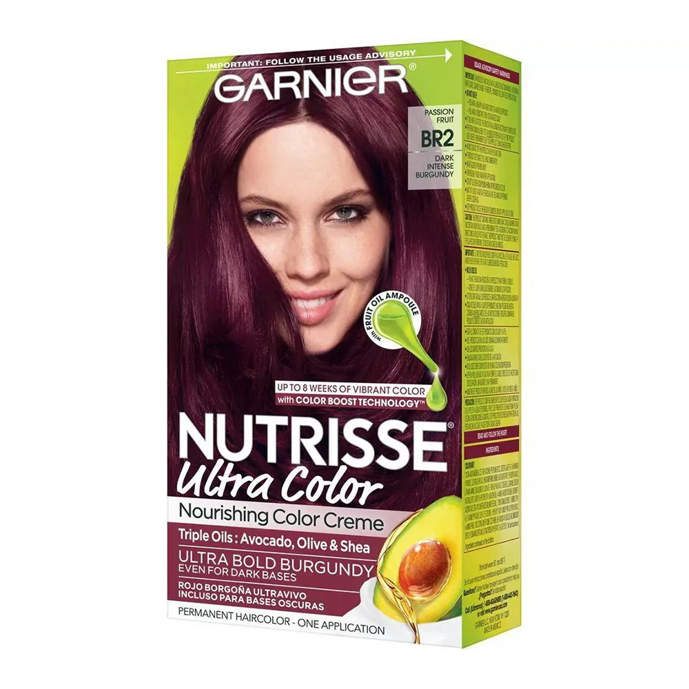 Refined Garnier Nutrisse Ultra Color Nourishing Color Creme BR2 Dark Intense Burgundy 1 Ea Long-Lasting