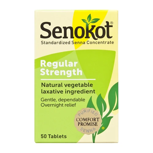 Certified Senokot Natural Vegetable Laxative Regular Strength 50 Ea High-Grade