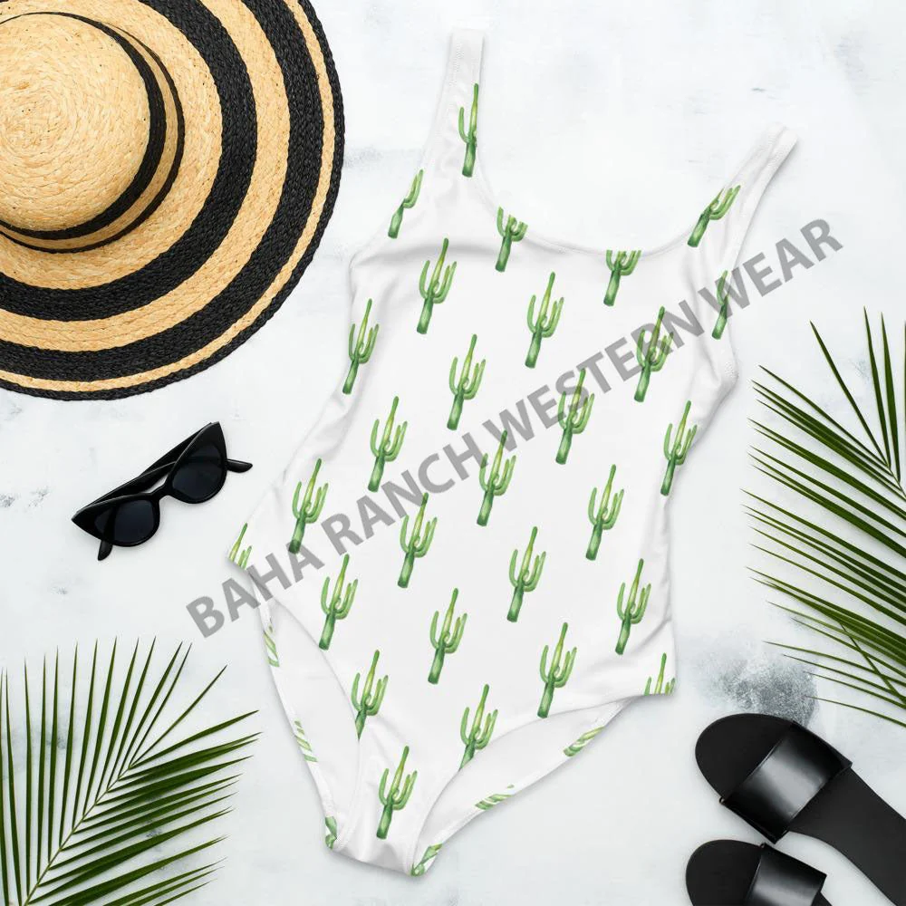 Soft Yeehaw Cactus One Piece Swim Suit Excellent