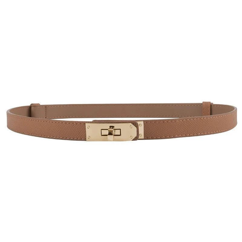 Clean Infinite Basics Women s Skinny Leather Adjustable Belt with Turn-Lock Buckle for Dresses Jeans Fast