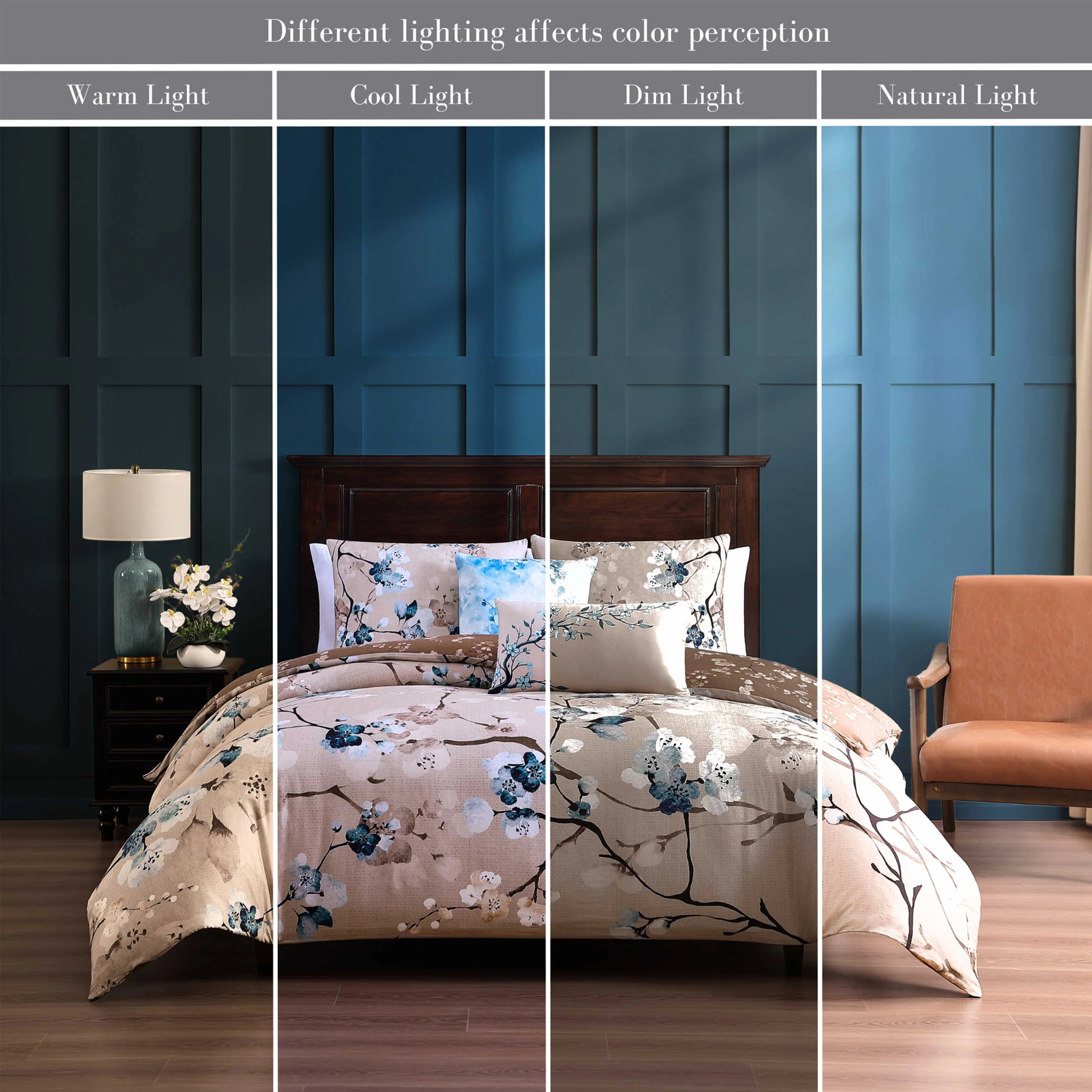 World-Class Bebejan Blue Blossom 5 Piece Reversible Comforter Set Specialty