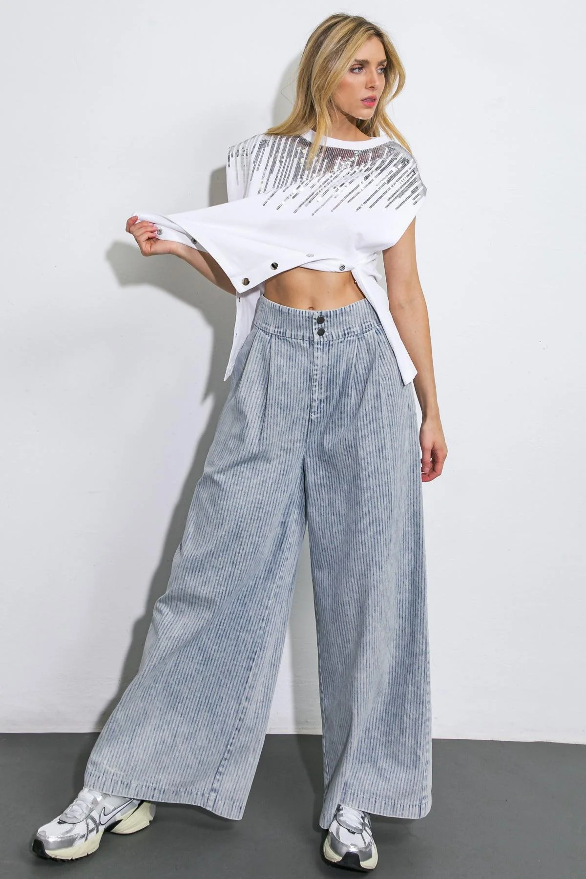 Trusted Play My Way Striped Denim Pants Practical