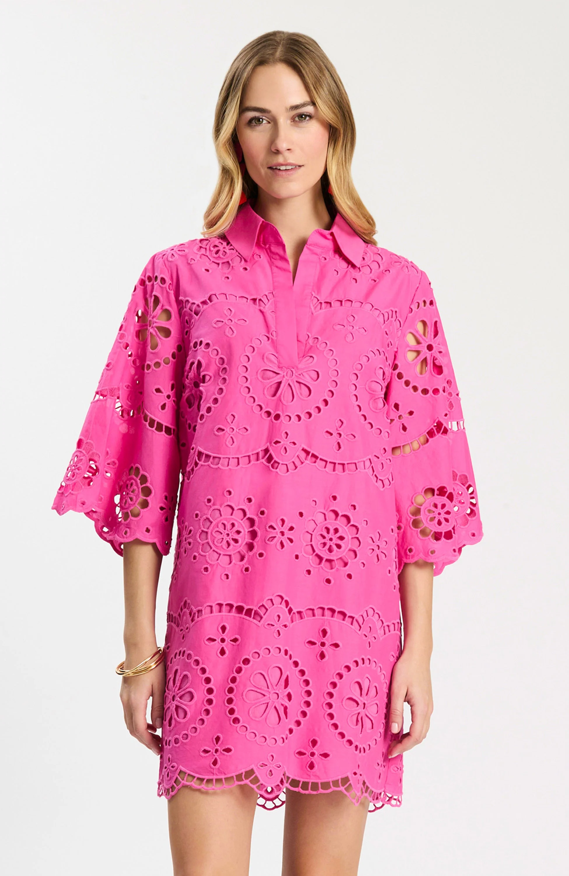 Solid Tyler Boe Penny Eyelet Dress in Rose Violet High-Grade